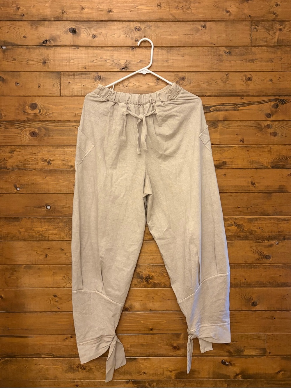 FP Beach Light Beige Elastic Waist Pants